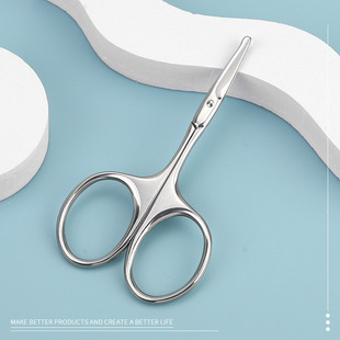 Factory wholesale stainless steel portable nose hair trimmer eyebrow trimmer round head manual eyebrow trimmer small scissors beauty tools