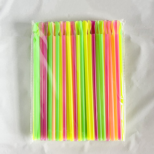 Cross-border explosions a generation of hair spoon tube art straw disposable straw with spoon sand ice straw spoon-shaped straw