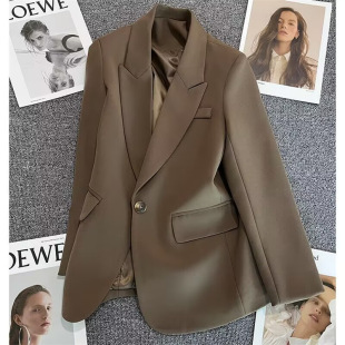 White suit jacket for women 2024 Autumn New Korean style casual texture spring goddess fan fried street small suit