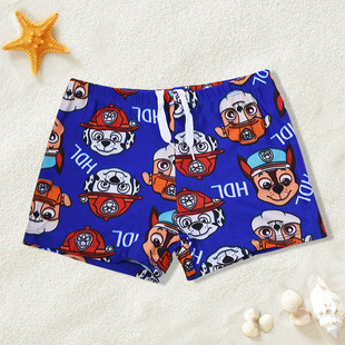 New Children's Swimming Trunks Boys Small and Medium-sized Children's Boxer Cartoon Printed Beach Swimming Trunks Boys Hot Spring Swimming Shorts