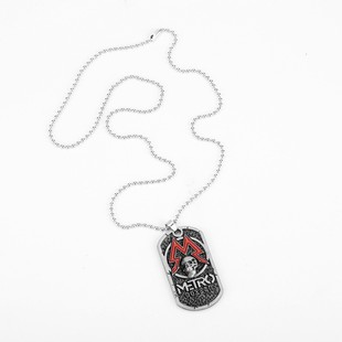 European and American Games Surrounding Subway Escape Metro Exodus Halloween Hangtag Skull Necklace Keychain