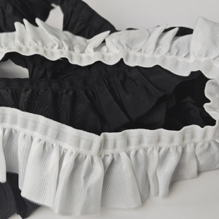 3.0cm unilateral pleated agaric elastic band high elastic lace clothing underwear accessories soft skin-friendly