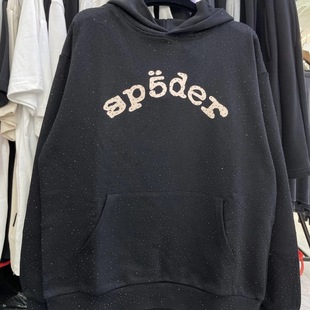 Американский sp5der 555555 полный бриллиантовый свитер hoodie для мужчин и женщин