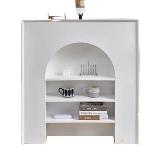 French Cream Fireplace Decorative Cabinet Living Room Cream Style Homestay Shooting White Wall Edge