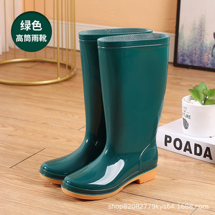 Women's Beef Tendon Rain Shoes Non-slip Working Water Boots Medium High Tube Kitchen Car Wash Long Tube Waterproof Labor Warm Lightweight Rubber Shoes