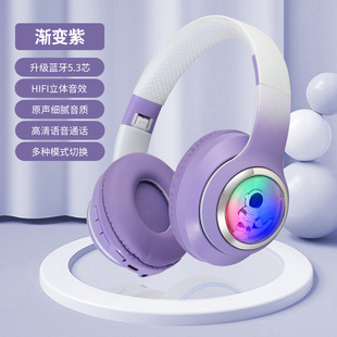 New Spaceman BS963 Wireless Bluetooth 5.3 Headset Card Headset Folding Sports Luminous Bluetooth Headset