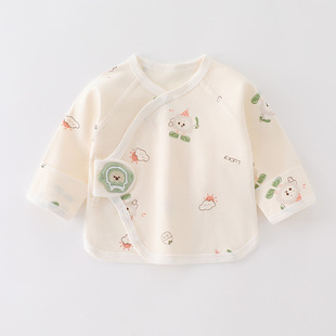 Newborn Baby Half-back Top Pure Cotton Spring and Autumn Four Seasons Newborn Baby Boneless Underwear Newborn Half-back Clothes