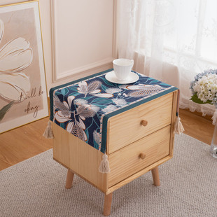 Yarn-dyed American-style jacquard bedside table bucket cabinet cover towel microwave oven refrigerator washing machine cover cloth multifunctional dustproof cloth