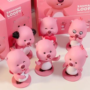 Little Beaver hand-made Ruby blind box South Korea zanmangloopy pink Mouse doll peripheral desktop decoration gift