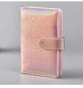 Small Fresh Macaron Colorful Laser A5 Loose-leaf Notebook PU Cover Storage Book Hand Book Binding Shell