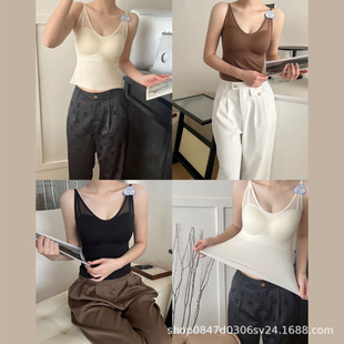 Original Live Mulberry Silk Lifting Traceless Belt Chest Pad Anti-running Camisole Outer Wear bra plus size Beauty Back Inner Wear