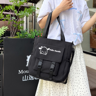 High-value Shoulder Bag Women's Korean-style Canvas Bag Large-capacity Handbag Carrying Book Bag Student Tuttering Class Crossbody Bag