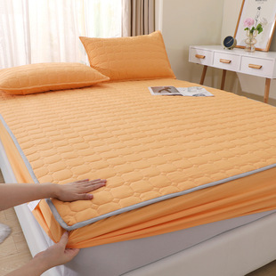Class A Quilted Cotton Bed Cover Single-piece Thickened Dust-proof Non-slip Bed Cover Simmons Bed Mattress Protective Cover Fully Enclosed