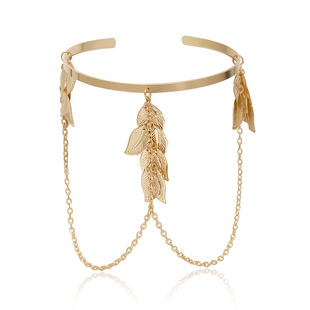 New cross-border arm ring leaves tassel personality fashion bracelet jewelry manufacturers direct supply bracelet is a fashion retro