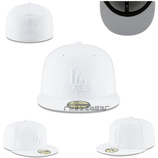 Fully enclosed LA Dodgers baseball cap street men and women hip hop flat cap embroidered sunscreen cap non-adjustable