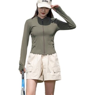 Sun-protective Clothing Women's 2024 New Summer Original Yarn Ice Silk Thin Yoga Exercise Slim-fit Anti-ultraviolet Breathable Sun-protective Clothing