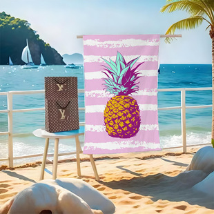Amazon Digital Printing Fruit Beach Towel Microfiber Quick-drying Beach Towel Double-sided Velvet Swimming Towel