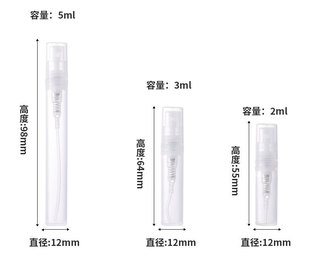 in stock 2 ml3ml5ml Plastic Spray Bottle Small Sample Travel Sub Bottle Card Pp Perfumes Bottle Small Capacity Trial