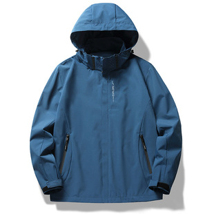 Cross-border Spring and Autumn Thin Jacket Single-layer Hooded Waterproof Couples Single-impact Windproof Jacket Men's Outdoor Mountaineering Suit
