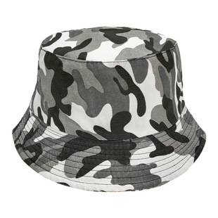 Cheap solid color fisherman hat custom double-sided sunscreen camouflage basin hat wholesale light board travel advertising hat