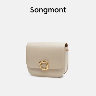 Songmont Chocolate Bag 2024 New Cowhide Crossbody Tofu Bag Women's Chain Mobile Phone Bag Shoulder Small Square Bag