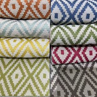 Nordic Geometric Plaid Wave Thick Polyester Cotton Yarn-dyed Jacquard Sofa Cushion Tablecloth Pillow Fabric