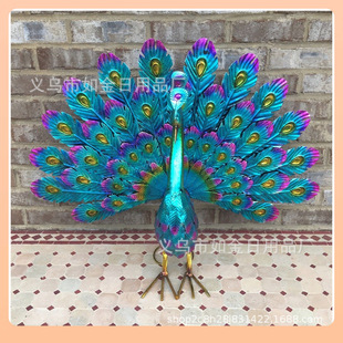 Cross Border New Product Metal peacock statue Metal Peacock Statue Sculpture Garden Courtyard Artist