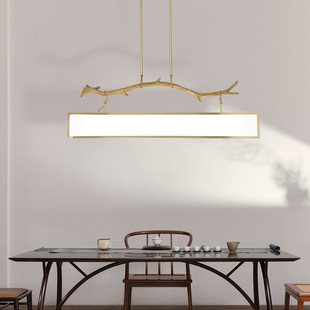 New Chinese Tea Room Ruyi Copper Chandelier Restaurant Desk Bar Table Lamp Chinese Style Zen Copper Lamp Dining Room Dining Table Chandelier