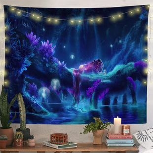 Cross-border hippie fluorescent effect series dormitory wall decoration cloth hanging cloth tapestry room background cloth tapestry wall hanging