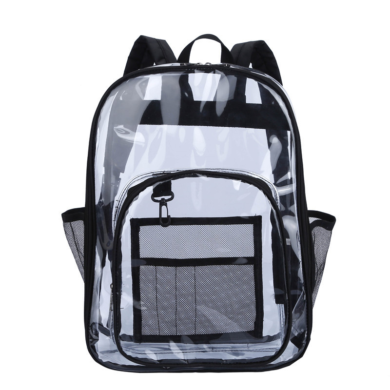Spot Amazon Cross border Supply Transparent Backpack PVC Backpack PVC Schoolbag High Capacity Student Schoolbag