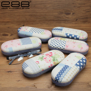 e88 color myopia glasses box small fresh fabric girl optical anti-pressure sunglasses box can be customized