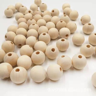Round Wood Beads Wood Ball 5-30mm Natural Log Natural Color Blank Holed Round Wood Beads Loose Beads Bracelet diy Match
