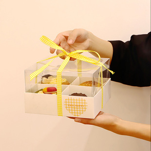 4 grid 6 Four Six Palace grid paper cup cake dessert packaging box snow Mei Niang cake roll puff egg tart afternoon tea packaging
