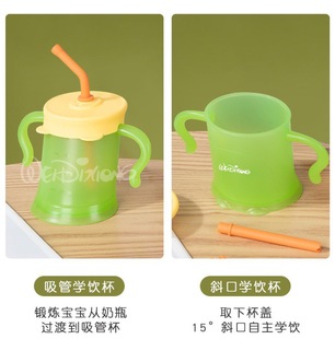 Wadi Bear 1-year-old baby learns to drink cup baby children over 6 months anti-choking water oblique open Cup wash cup brush Cup