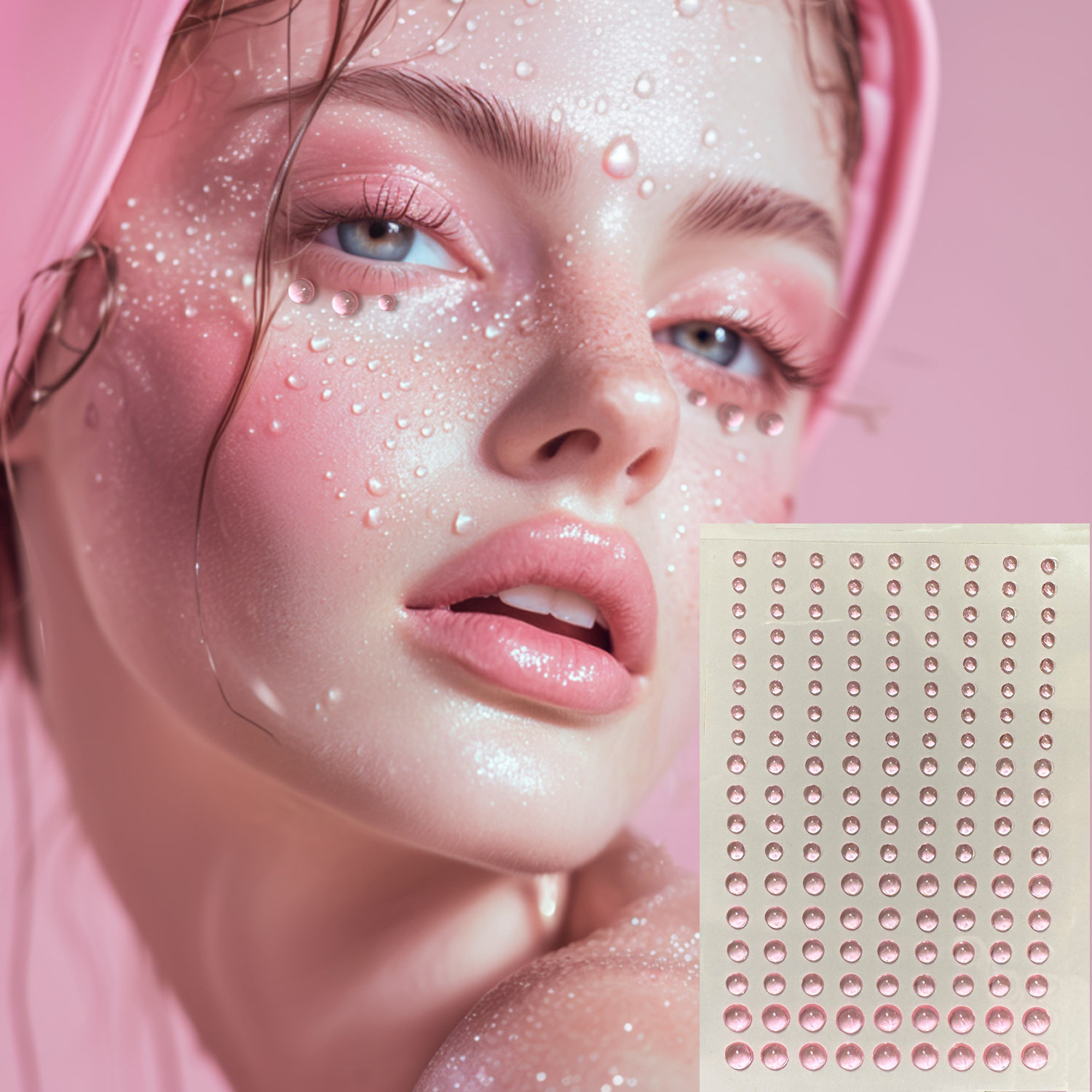 Cross-Border Crystal Transparent Teardrop Stickers, Kidsren's Stage Face Stickers, Decorative Makeup Stickers, Acrylic Resin Diamond Stickers