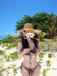 Swimwear Women's Seaside Vacation suit Long Dress Super Fairy Neck Thai Printed Strap Backless Bikini Sexy Swimwear