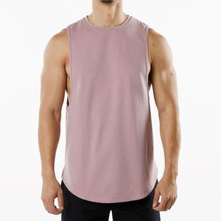 New European and American Solid Color Sports Casual Large Size Vest Men's Exercise Breathable Split Sleeveless Basketball Vest Summer