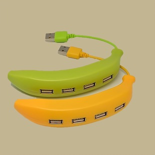 Creative banana shape 4 USB2.0 HUB splitter high-speed download second read data