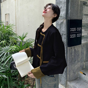 New Chinese Style National Style Buckle Short Coat Women's Spring and Autumn 2024 New Short All-match Small Popular Top