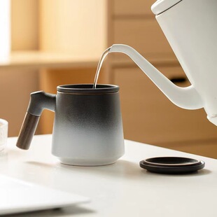 Ceramic Mark Water Cup with Lid Filter Tea Separation Personal Office Tea Cup with Label Engraving Business Accompanying Ceremony