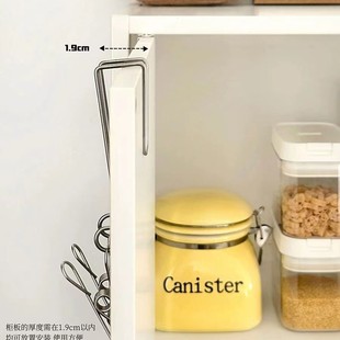 Stainless Steel Hook Clip Cabinet Door Hook Punch-free Kitchen Gloves Rag Storage Clip Multifunctional Fixed Long Tail Clip
