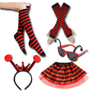 Children's Halloween Performance Bee Ant Butterfly Antennae Headwear Glasses Two-piece Set Scarab Performance Props