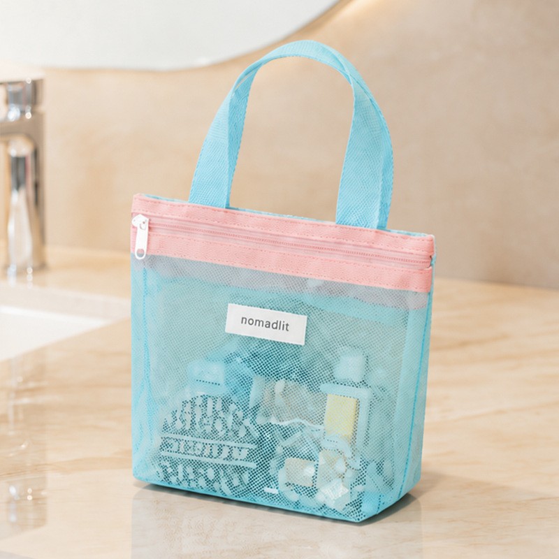 Beach bag, summer swimming mesh bag, dopamine tote bag, large capacity mesh bag, children's swimwear and equipment storage bag