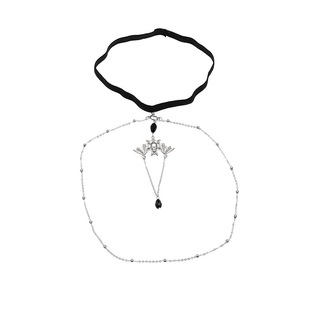 European and American Cross-border Jewelry Bat Pendant Black Crystal Leg Chain Elastic Chain Bat Leg Ring Female Spice Girls' Thigh Chain