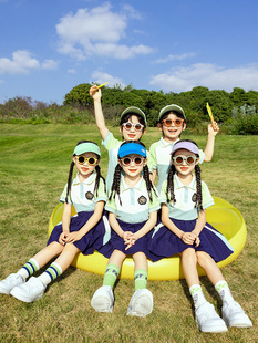 Children's short-sleeved school uniform 2024 Summer new sports class uniform for primary and secondary school students boys and girls group clothing two-piece suit