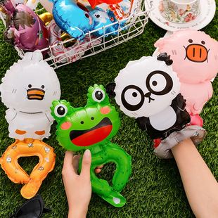 Cartoon Animal Wrist Balloon Children's Day Small Gift Kindergarten Children's Gift Cute Aluminum Film Small Balloon