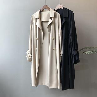 Trenchcoat Women's Mid-length Small 2024 Spring and Autumn New French Elegant plus size British-style Thin Jacket