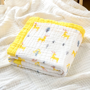 Baby Bath Towel Coated with Class A Cotton Six-layer Gauze Cartoon Printed Increase Newborn Children's Bath Towel Absorbent Cover Blanket