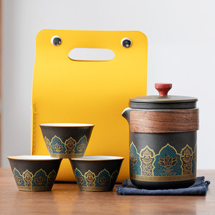 Туристический чайный набор Quick Cup Открытый туристический портативный чайный набор Guochao Праздник середины осени чайный набор высокого класса для клиентов