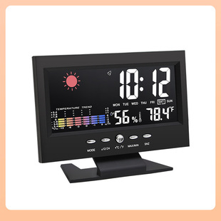 ✅ Cross-Border Recommended Weather Clock 8082t Weather Clock Color Screen Display Temperature and Humidity Home Voice-Activated Digital Alarm Clock